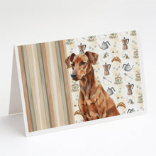 Load image into Gallery viewer, Red German Pinscher Coffee Bar Greeting Cards Pack of 8