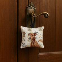 Load image into Gallery viewer, Red German Pinscher Coffee Bar Hanging Square Fabric Ornament 3.5 × 3.5