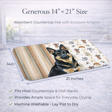 Load image into Gallery viewer, Black and Tan German Shepherd Coffee Bar Dish Drying Mat