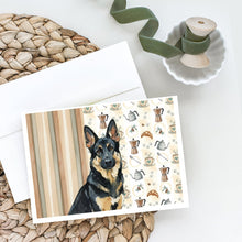 Load image into Gallery viewer, Black and Tan German Shepherd Coffee Bar Greeting Cards Pack of 8