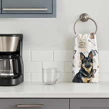 Load image into Gallery viewer, Black and Tan German Shepherd Coffee Bar Kitchen Towel
