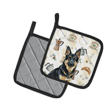 Load image into Gallery viewer, Black and Tan German Shepherd Coffee Bar Pair of Pot Holders