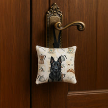 Load image into Gallery viewer, Black German Shepherd Coffee Bar Hanging Square Fabric Ornament 3.5 × 3.5