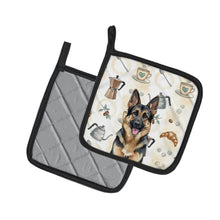 Load image into Gallery viewer, German Shepherd Coffee Bar Pair of Pot Holders