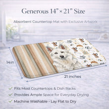 Load image into Gallery viewer, White German Shepherd Coffee Bar Dish Drying Mat