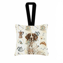 Load image into Gallery viewer, German Shorthaired Pointer Coffee Bar Hanging Square Fabric Ornament 3.5 × 3.5