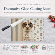 Load image into Gallery viewer, Liver and White German Wirehaired Pointer Coffee Bar Glass Cutting Board