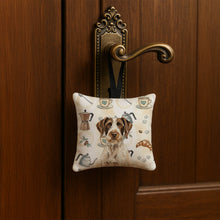Load image into Gallery viewer, Liver and White German Wirehaired Pointer Coffee Bar Hanging Square Fabric Ornament 3.5 × 3.5