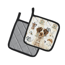 Load image into Gallery viewer, Liver and White German Wirehaired Pointer Coffee Bar Pair of Pot Holders