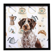 Load image into Gallery viewer, Roan German Wirehaired Pointer Coffee Bar Framed Metal Print