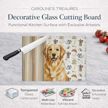 Load image into Gallery viewer, Golden Retriever Coffee Bar Glass Cutting Board
