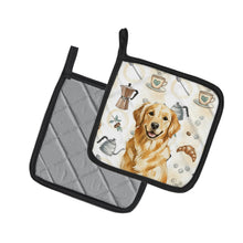 Load image into Gallery viewer, Golden Retriever Coffee Bar Pair of Pot Holders