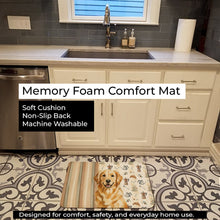Load image into Gallery viewer, Golden Retriever Coffee Bar Memory Foam Kitchen Mat