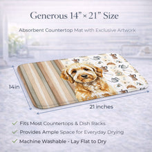 Load image into Gallery viewer, Goldendoodle Coffee Bar Dish Drying Mat