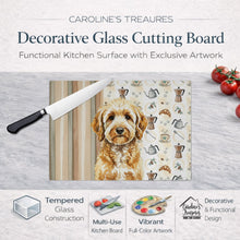 Load image into Gallery viewer, Goldendoodle Coffee Bar Glass Cutting Board