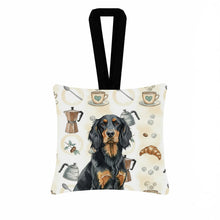 Load image into Gallery viewer, Gordon Setter Coffee Bar Hanging Square Fabric Ornament 3.5 × 3.5