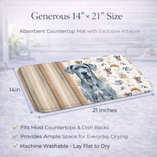 Load image into Gallery viewer, Blue Great Dane Coffee Bar Dish Drying Mat
