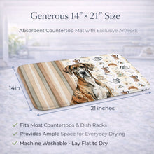 Load image into Gallery viewer, Brindle Great Dane Coffee Bar Dish Drying Mat