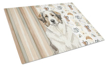 Load image into Gallery viewer, Badger Great Pyrenees Coffee Bar Glass Cutting Board