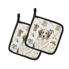 Load image into Gallery viewer, Badger Great Pyrenees Coffee Bar Pair of Pot Holders