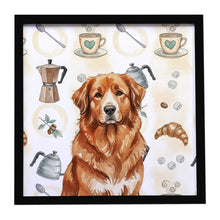 Load image into Gallery viewer, Reddish Brown Great Pyrenees Coffee Bar Framed Metal Print