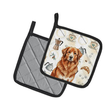 Load image into Gallery viewer, Reddish Brown Great Pyrenees Coffee Bar Pair of Pot Holders
