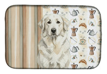Load image into Gallery viewer, White Great Pyrenees Coffee Bar Dish Drying Mat