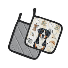 Load image into Gallery viewer, Greater Swiss Mountain Dog Coffee Bar Pair of Pot Holders