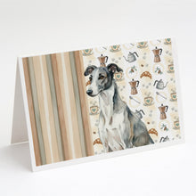 Load image into Gallery viewer, Black and White Greyhound Coffee Bar Greeting Cards Pack of 8