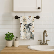 Load image into Gallery viewer, Black and White Greyhound Coffee Bar Kitchen Towel
