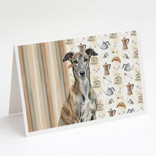 Load image into Gallery viewer, Brindle Greyhound Coffee Bar Greeting Cards Pack of 8