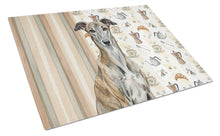 Load image into Gallery viewer, Brindle Greyhound Coffee Bar Glass Cutting Board