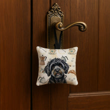 Load image into Gallery viewer, Black Havanese Coffee Bar Hanging Square Fabric Ornament 3.5 × 3.5