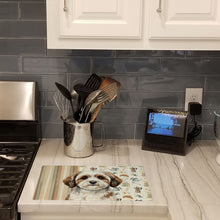 Load image into Gallery viewer, Parti-color Havanese Coffee Bar Glass Cutting Board