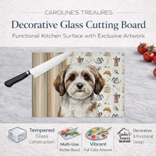 Load image into Gallery viewer, Parti-color Havanese Coffee Bar Glass Cutting Board