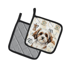 Load image into Gallery viewer, Parti-color Havanese Coffee Bar Pair of Pot Holders