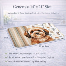 Load image into Gallery viewer, Sable Havanese Coffee Bar Dish Drying Mat