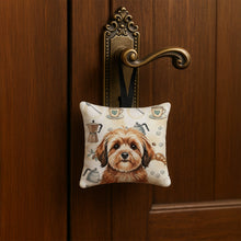 Load image into Gallery viewer, Sable Havanese Coffee Bar Hanging Square Fabric Ornament 3.5 × 3.5