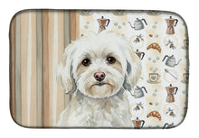 Load image into Gallery viewer, White Havanese Coffee Bar Dish Drying Mat