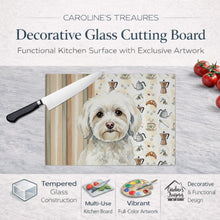 Load image into Gallery viewer, White Havanese Coffee Bar Glass Cutting Board