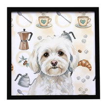 Load image into Gallery viewer, White Havanese Coffee Bar Framed Metal Print
