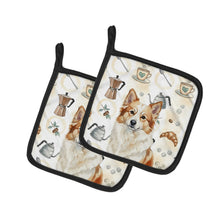 Load image into Gallery viewer, Tan Icelandic Sheepdog Coffee Bar Pair of Pot Holders