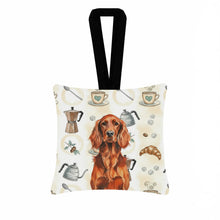 Load image into Gallery viewer, Irish Setter Coffee Bar Hanging Square Fabric Ornament 3.5 × 3.5
