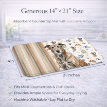 Load image into Gallery viewer, Brindle Irish Wolfhound Coffee Bar Dish Drying Mat