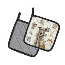 Load image into Gallery viewer, Brindle Irish Wolfhound Coffee Bar Pair of Pot Holders