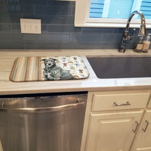 Load image into Gallery viewer, Gray Irish Wolfhound Coffee Bar Dish Drying Mat