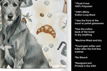 Load image into Gallery viewer, Gray Irish Wolfhound Coffee Bar Kitchen Towel