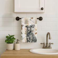 Load image into Gallery viewer, Gray Irish Wolfhound Coffee Bar Kitchen Towel