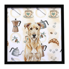 Load image into Gallery viewer, Wheaten Irish Wolfhound Coffee Bar Framed Metal Print