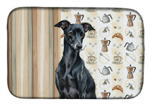 Load image into Gallery viewer, Black Italian Greyhound Coffee Bar Dish Drying Mat